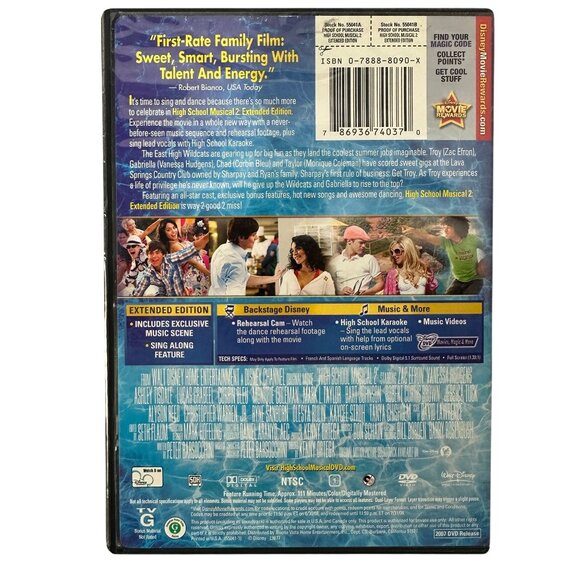Disney High School Musical 2 Extended Edition DVD 2007 Zac Efron G Rated All-Sta - Picture 2 of 7